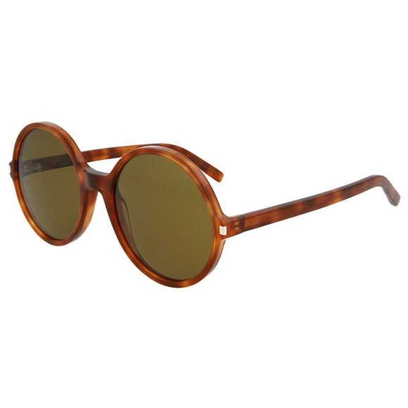SAINT LAURENT LIGHT HAVANA/BROWN ROUND SUNGLASSES SL 450 - Picture 3 of 5